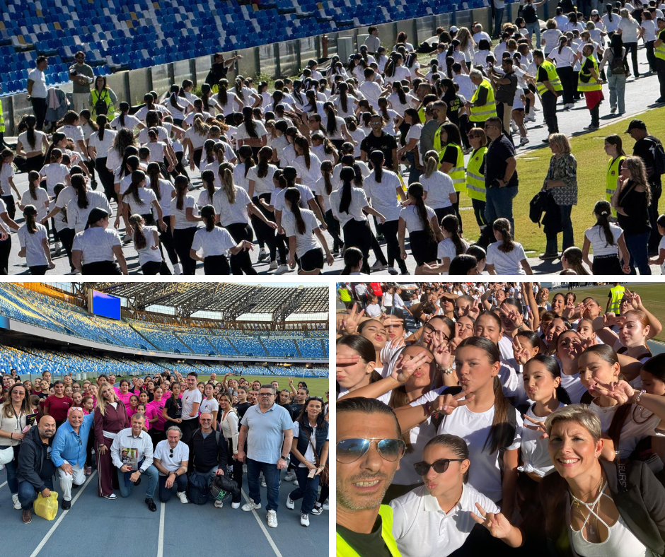 La Libertas celebra la “Cerimonia delle Medaglie d’Oro 2025” con un record europeo di danza: oltre 800 ballerini insieme sul campo dello Stadio Diego Armando Maradona!
