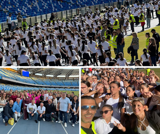 La Libertas celebra la “Cerimonia delle Medaglie d’Oro 2025” con un record europeo di danza: oltre 800 ballerini insieme sul campo dello Stadio Diego Armando Maradona!